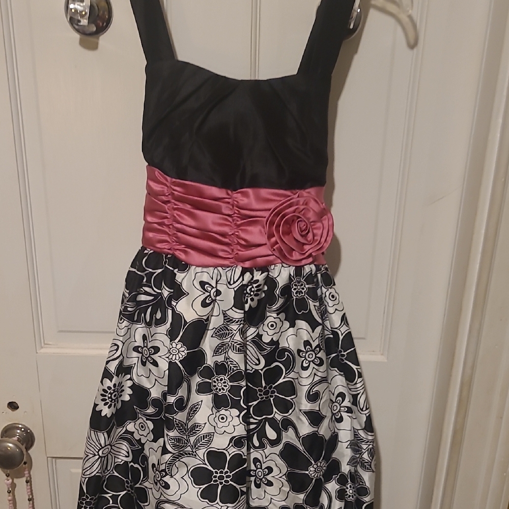 Bonnie Jean Black Dress with White Accents